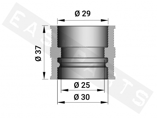 Intake manifold Rubber MALOSSI Ø20-25 PHBH Typ B (L.37mm)